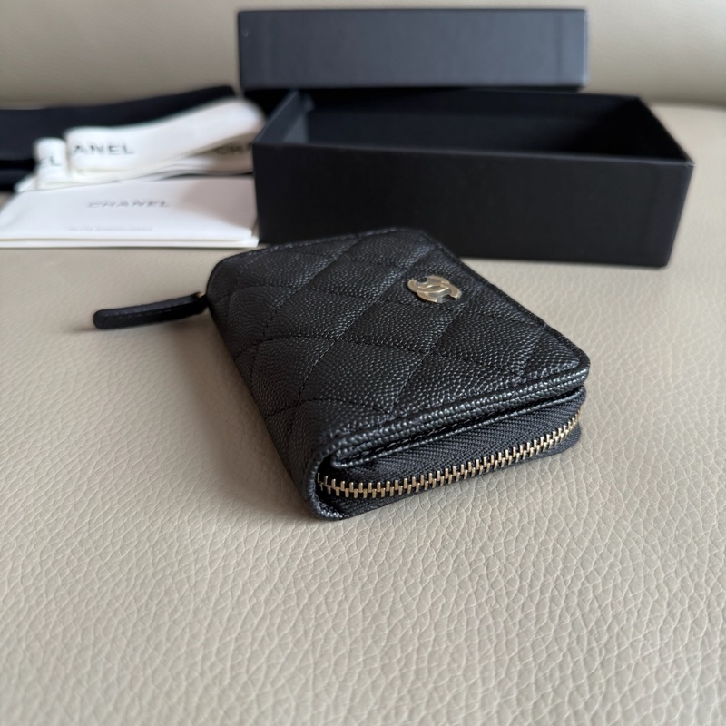 「M.Y精品」 Chanel 小香 經典ㄇ拉鏈 錢包 荔枝皮-7