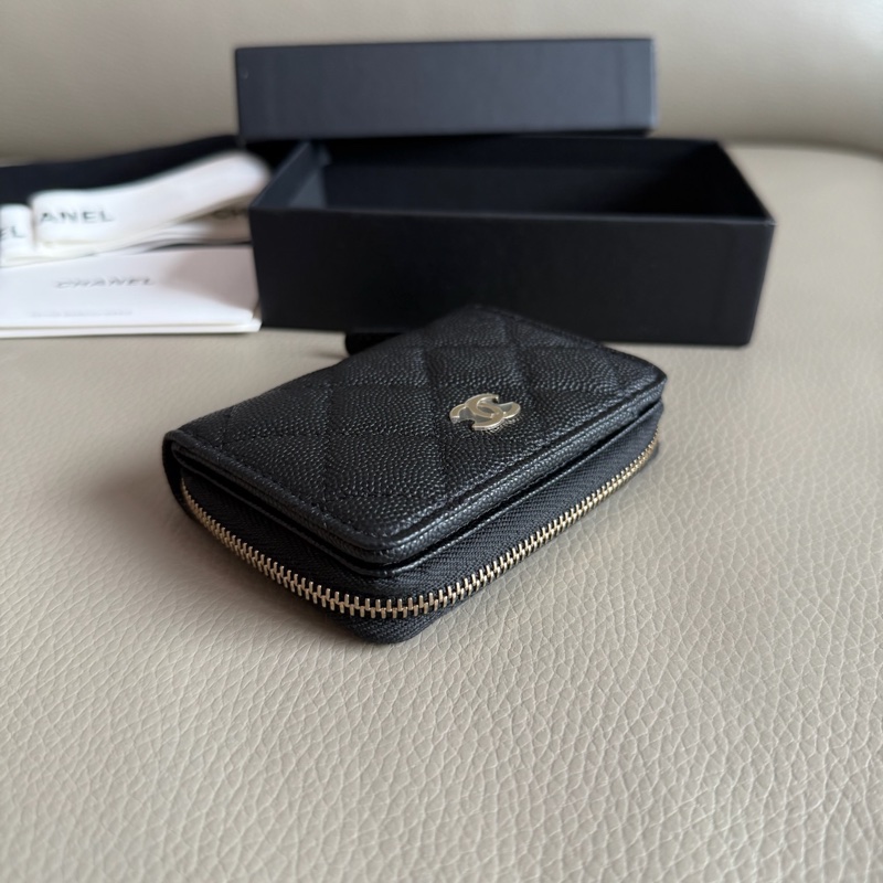 「M.Y精品」 Chanel 小香 經典ㄇ拉鏈 錢包 荔枝皮-8