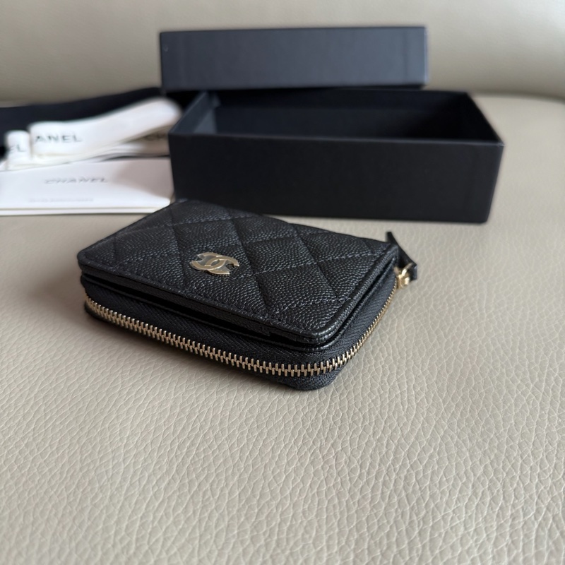 「M.Y精品」 Chanel 小香 經典ㄇ拉鏈 錢包 荔枝皮-9