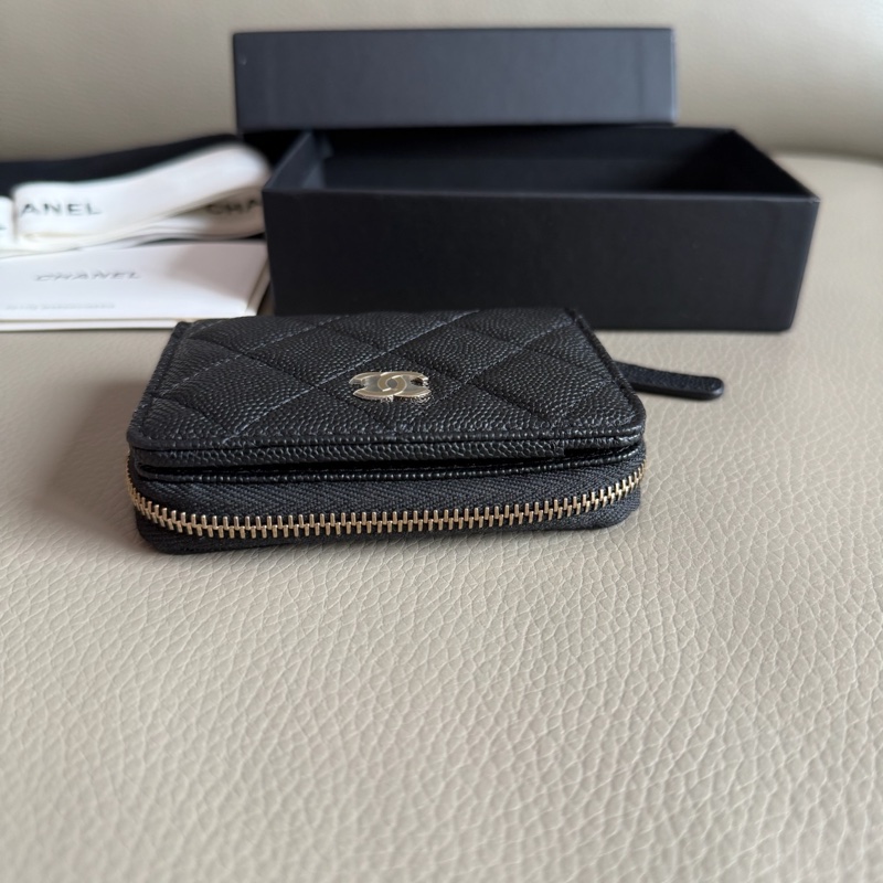 「M.Y精品」 Chanel 小香 經典ㄇ拉鏈 錢包 荔枝皮-10