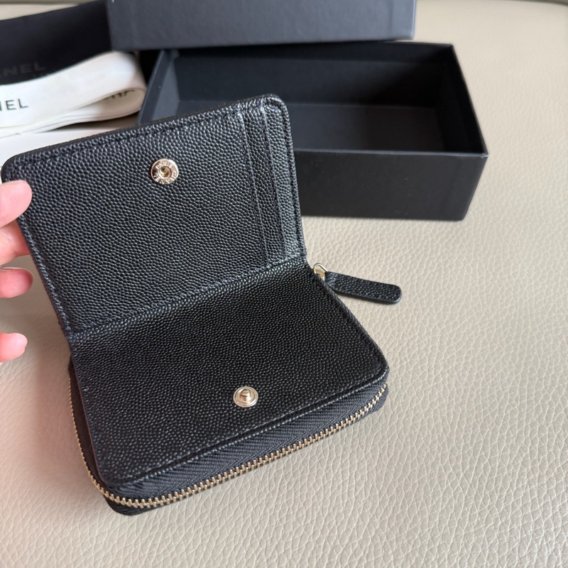 「M.Y精品」 Chanel 小香 經典ㄇ拉鏈 錢包 荔枝皮-11