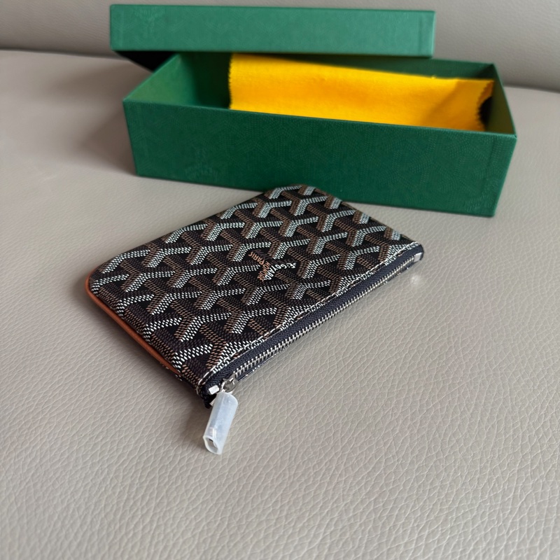 「M.Y精品」goyard 戈雅 一字錢包 經典棕黑-2