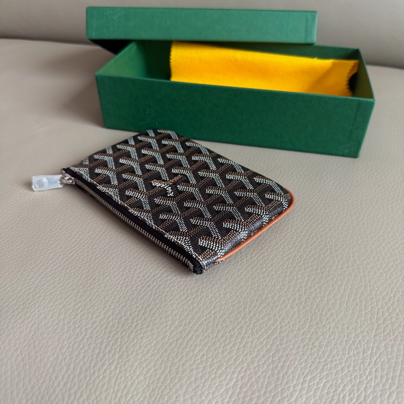 「M.Y精品」goyard 戈雅 一字錢包 經典棕黑-3