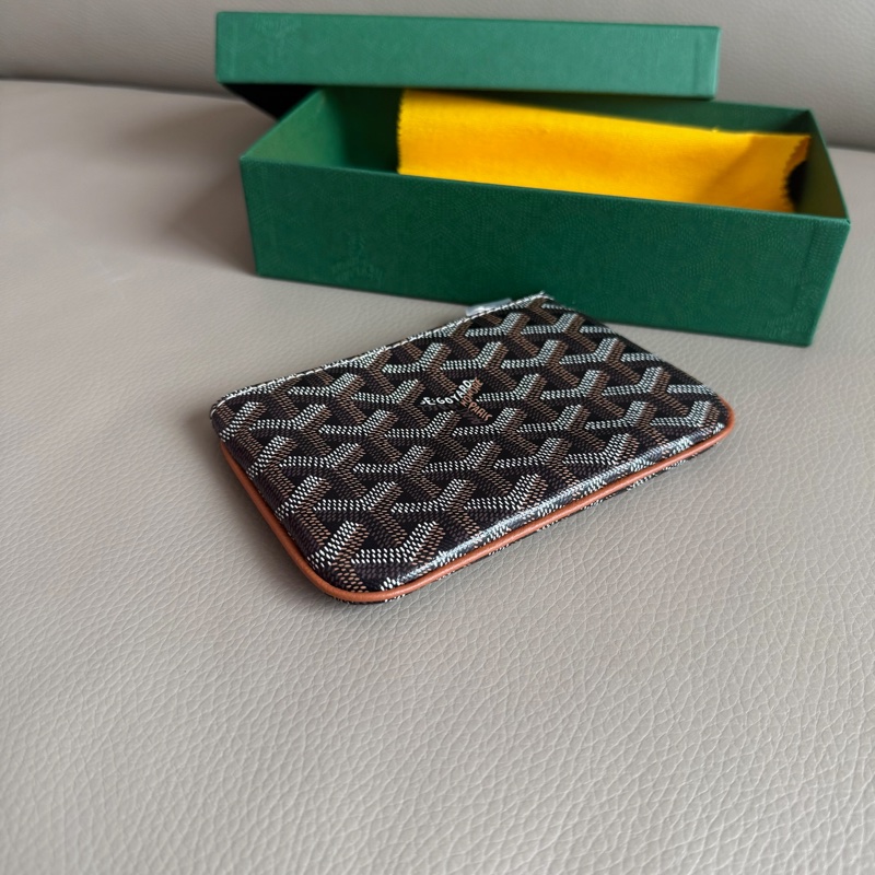 「M.Y精品」goyard 戈雅 一字錢包 經典棕黑-4