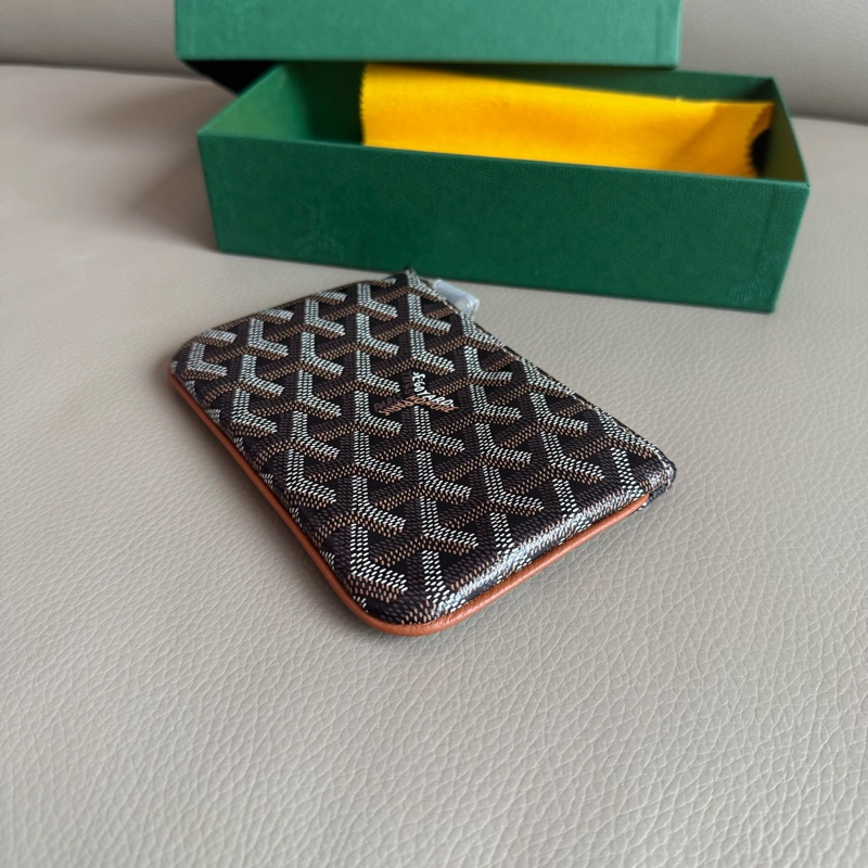 「M.Y精品」goyard 戈雅 一字錢包 經典棕黑-5