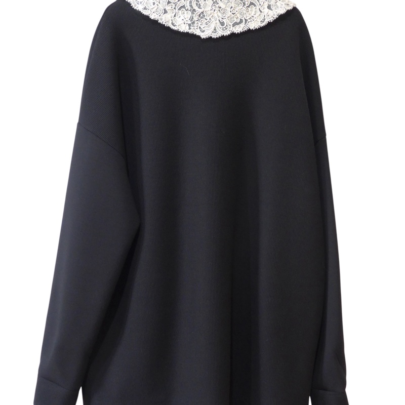 ERMANNO SCERVINO 蕾絲領黑色外套 IT42-2