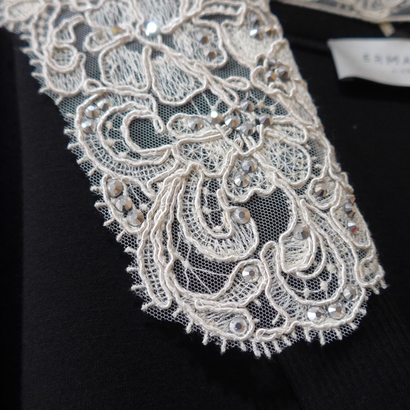 ERMANNO SCERVINO 蕾絲領黑色外套 IT42-4