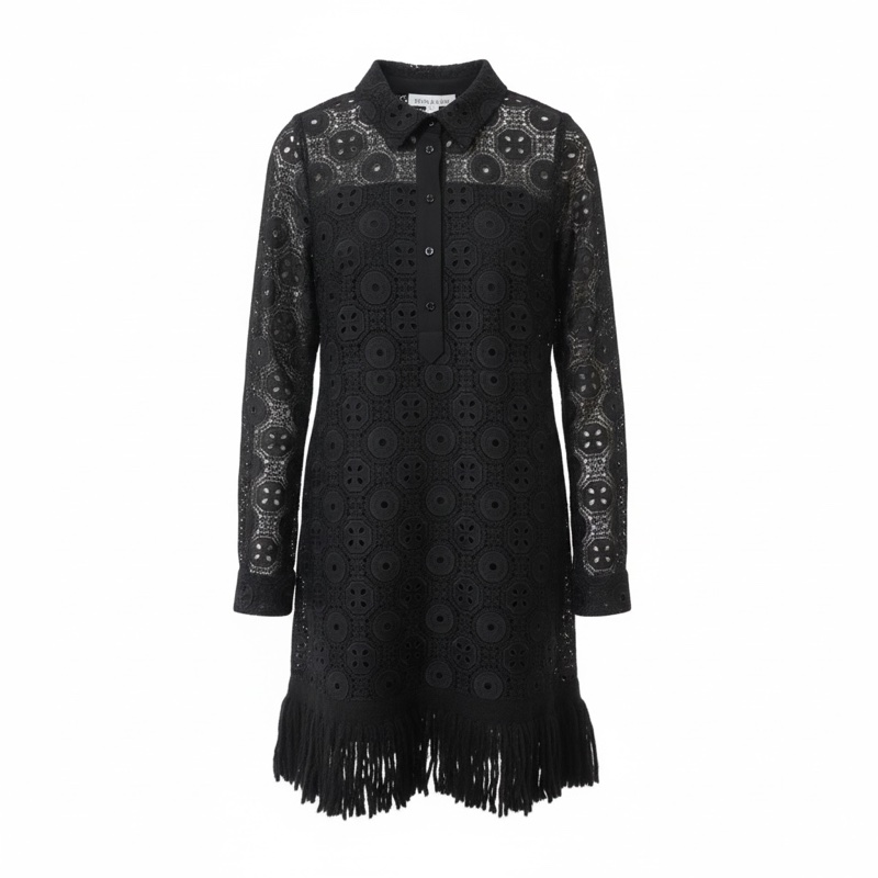 ERMANNO SCERVINO 黑色簍空蕾絲洋裝 IT44-0