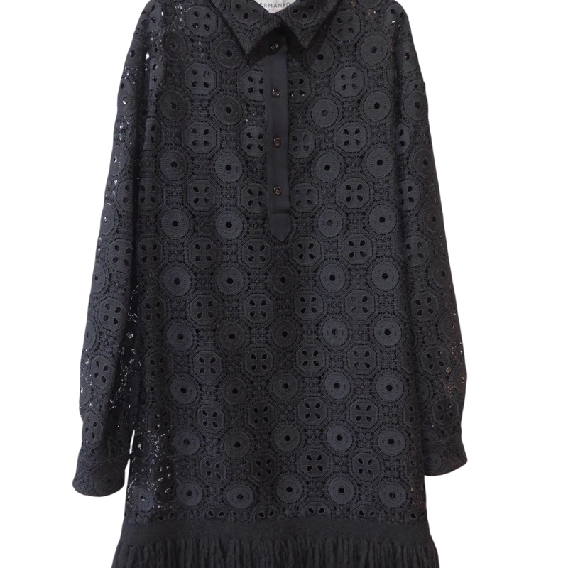 ERMANNO SCERVINO 黑色簍空蕾絲洋裝 IT44-1