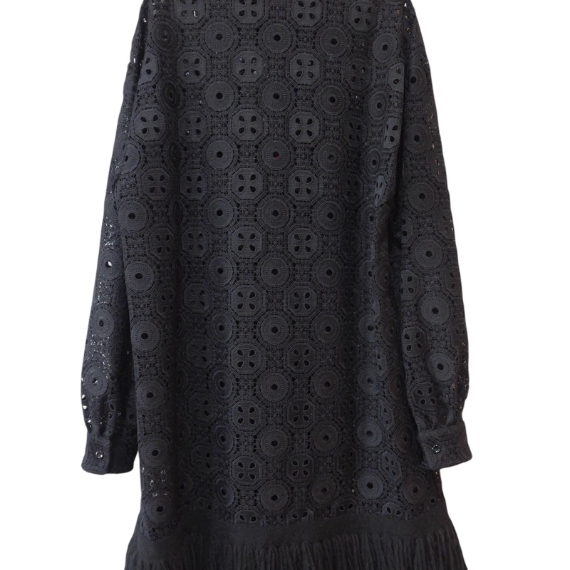 ERMANNO SCERVINO 黑色簍空蕾絲洋裝 IT44-2