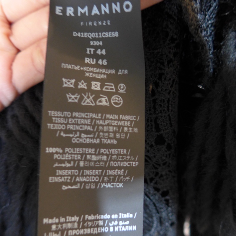 ERMANNO SCERVINO 黑色簍空蕾絲洋裝 IT44-5