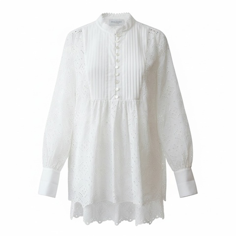 ERMANNO SCERVINO 白色精緻蕾絲襯衫 IT42