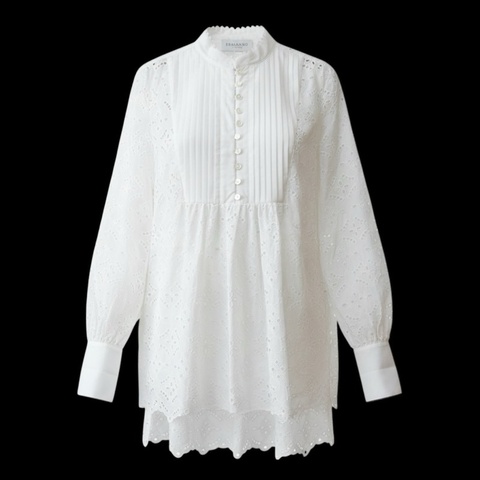 ERMANNO SCERVINO 白色精緻蕾絲襯衫 IT42