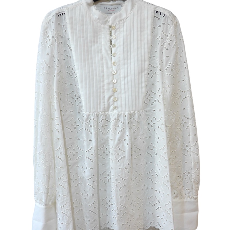 ERMANNO SCERVINO 白色精緻蕾絲襯衫 IT42-2