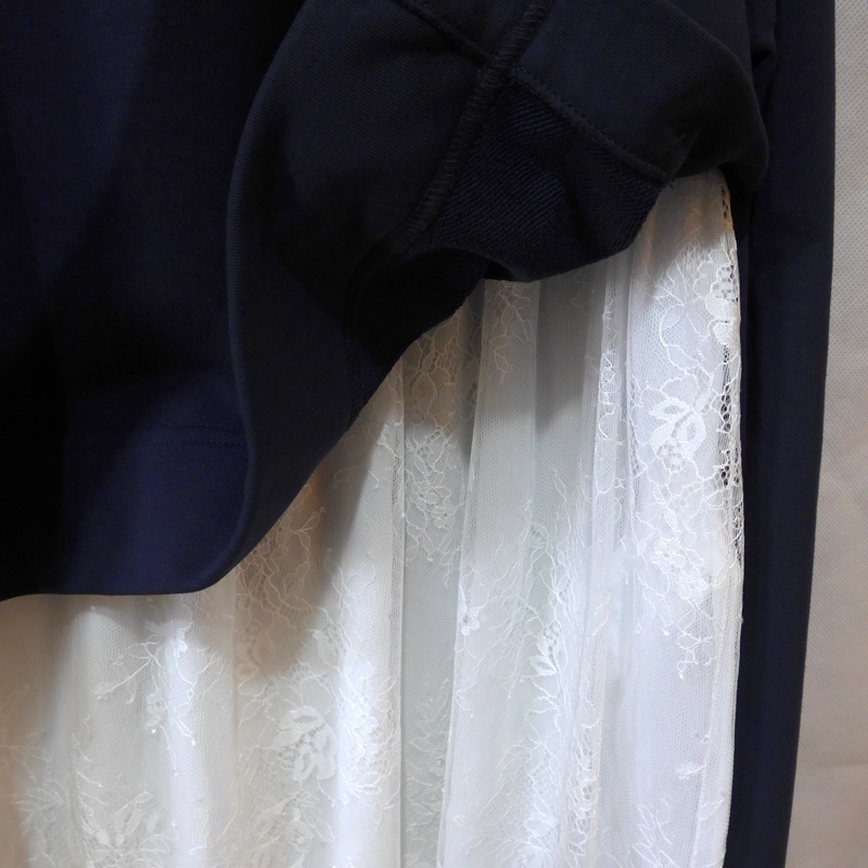 ERMANNO SCERVINO 蕾絲下擺深藍色上衣IT42-7