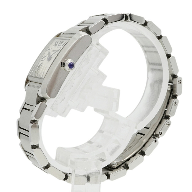 卡地亞 Tank Française SM W51008Q3 象牙色錶盤女士腕錶-1