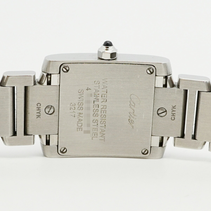 卡地亞 Tank Française SM W51008Q3 象牙色錶盤女士腕錶-4