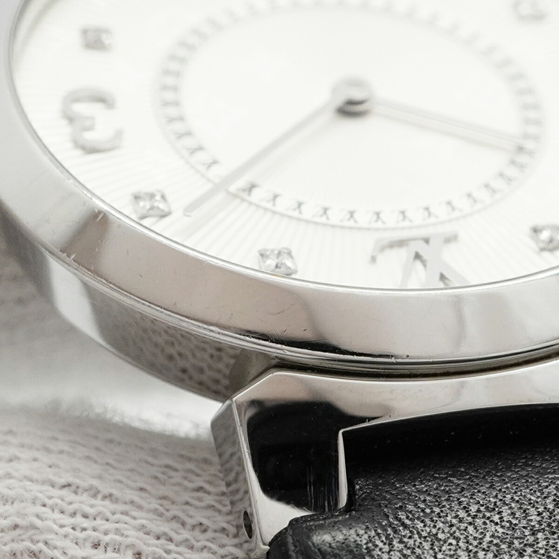 路易威登 Tambour Q13MJ 銀色錶盤小姐腕錶-6