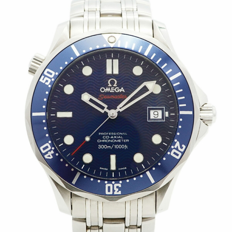 歐米茄海馬系列 2220.80 海軍藍錶盤男士腕錶-0