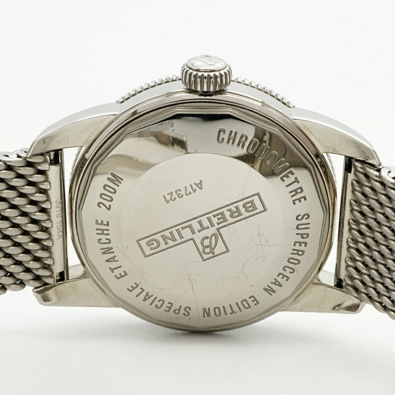 百年靈超級海洋系列 A17321 藍色錶盤男士腕錶-4