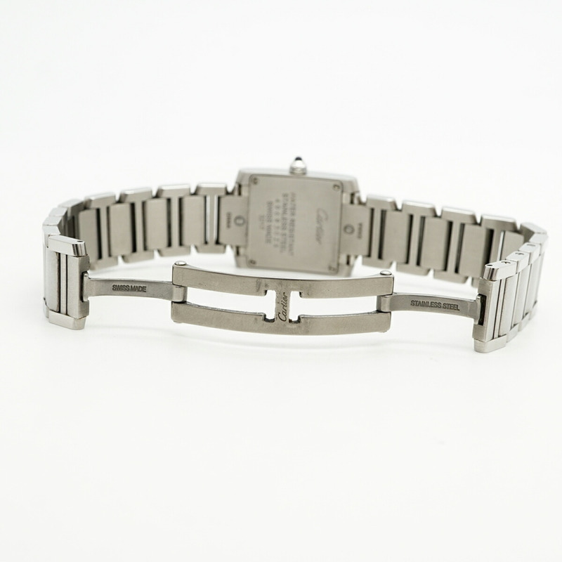 卡地亞 Tank Française SM W51008Q3 象牙色錶盤女士腕錶-3