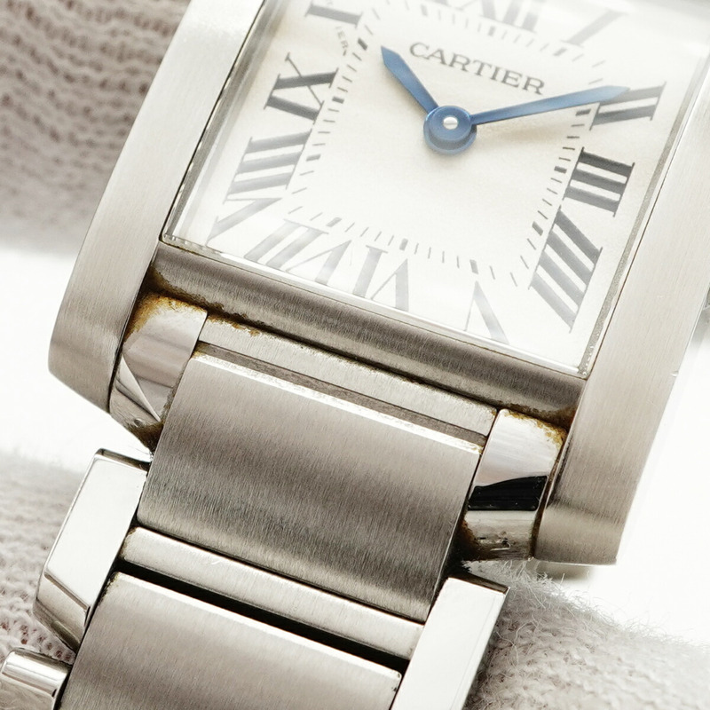 卡地亞 Tank Française SM W51008Q3 象牙色錶盤女士腕錶-6