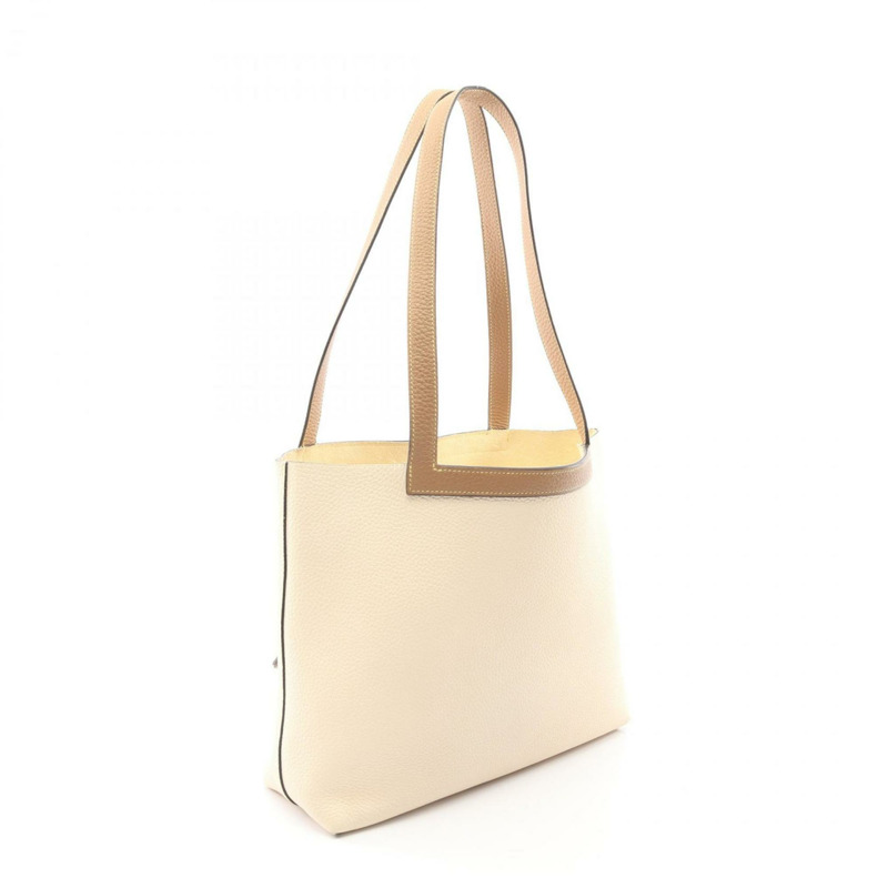 愛馬仕 Cabasellier 31 手提包 Taurillon Clemence 皮革男士象牙棕色 Chai-1