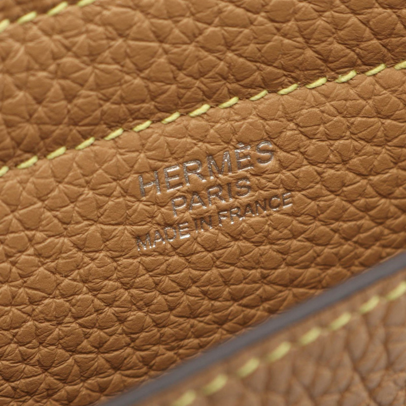 愛馬仕 Cabasellier 31 手提包 Taurillon Clemence 皮革男士象牙棕色 Chai-3