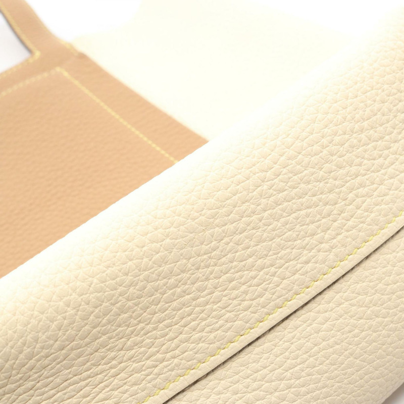 愛馬仕 Cabasellier 31 手提包 Taurillon Clemence 皮革男士象牙棕色 Chai-5