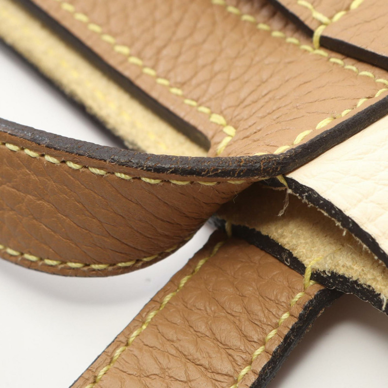 愛馬仕 Cabasellier 31 手提包 Taurillon Clemence 皮革男士象牙棕色 Chai-8