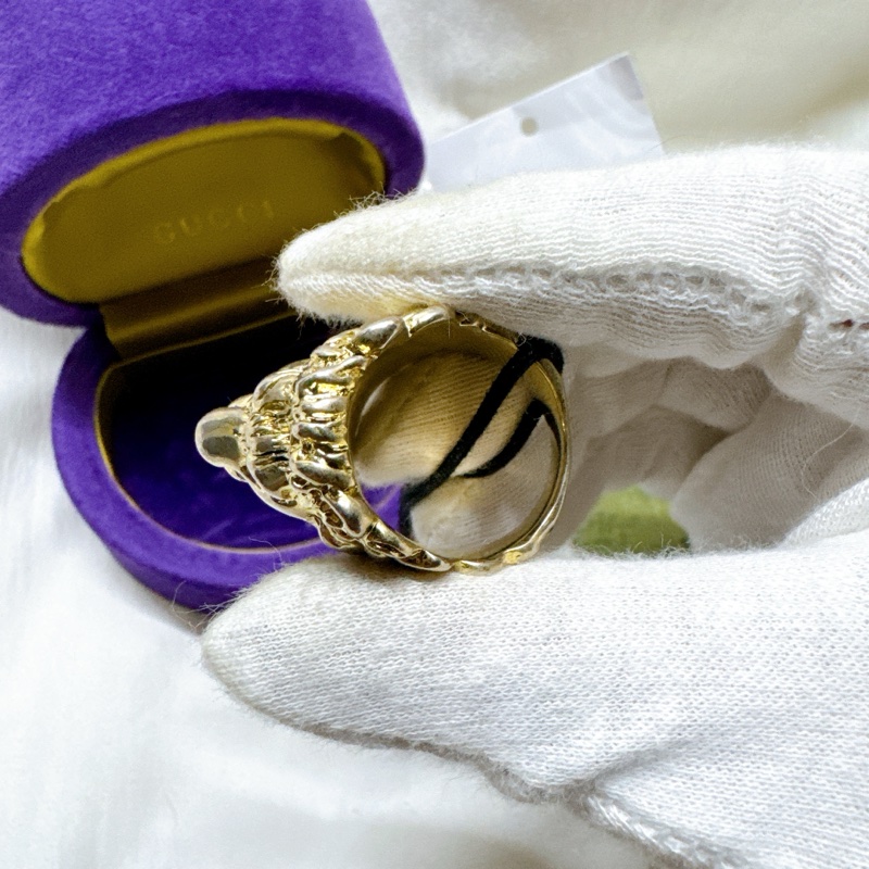 全新正品Gucci金色水晶獅頭戒指 Gucci戒指 Gucci金戒 Gucci配件 Gucci珠寶-12