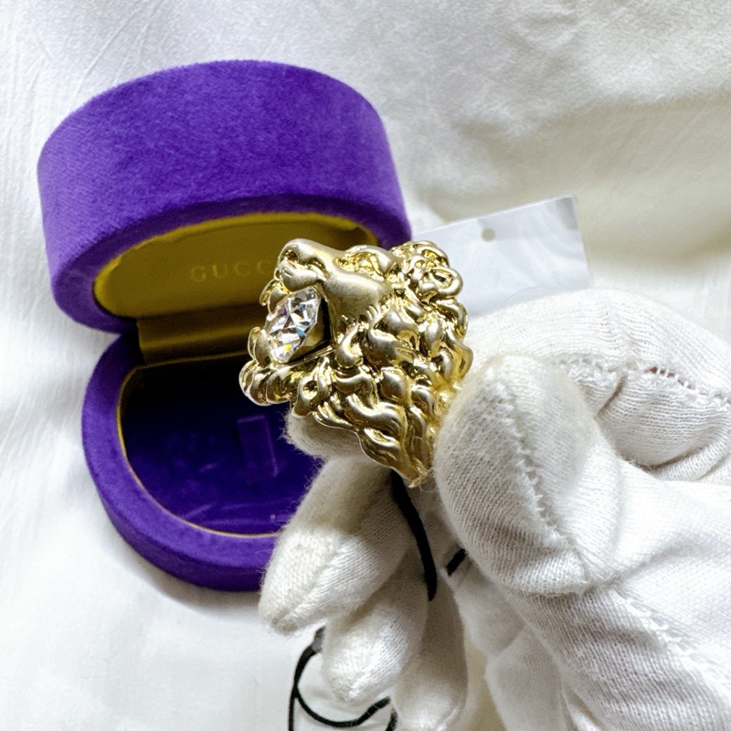 全新正品Gucci金色水晶獅頭戒指 Gucci戒指 Gucci金戒 Gucci配件 Gucci珠寶-14