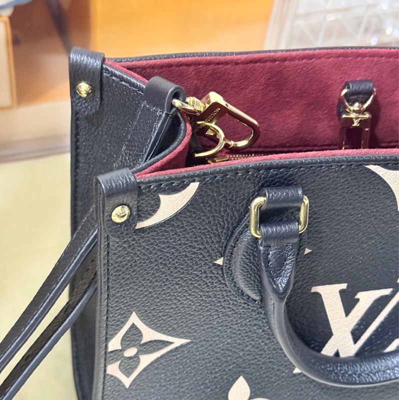 9新✨賠售超甜賣🫶🏻LV on the go🖤黑色牛皮 小號 斜背 托特-33