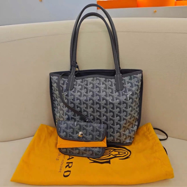 Goyard Anjou mini tote 灰色 二手9.5新🩶-6