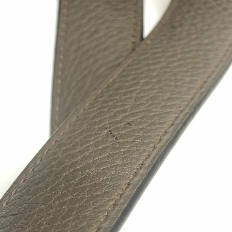 愛馬仕 Picotin Lock MM 銀色五金手提包 Taurillon Clemence 皮革女士 Etoupe 灰色-10