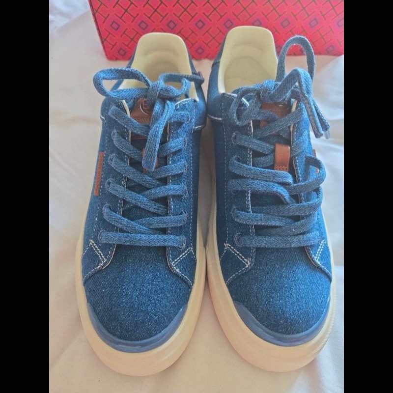 Tory Burch Denim sneakers with original packaging US6 , Tory Burch Designer 女波鞋 全新-0