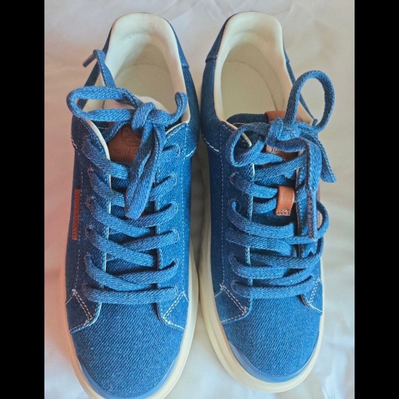 Tory Burch Denim sneakers with original packaging US6 , Tory Burch Designer 女波鞋 全新-3