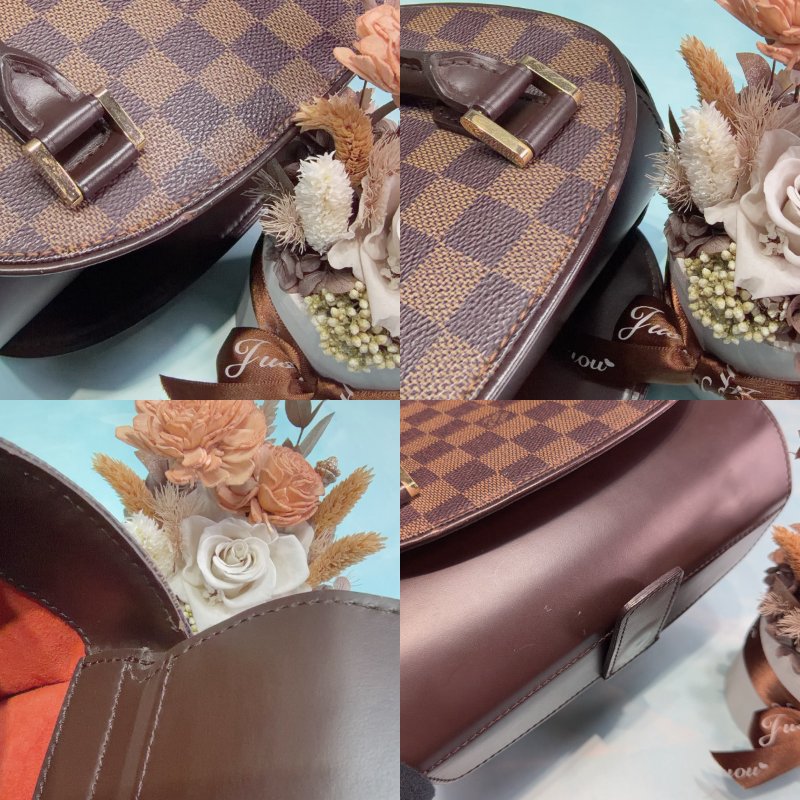 LV Sarria Seau棋盤格帆布手提包-5