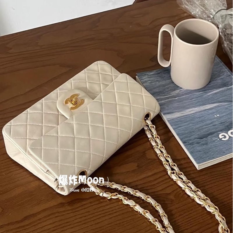 #收藏等級古董 #24k金 香奈兒白金Cf23小號Vintage Coco雙鏈雙蓋-1