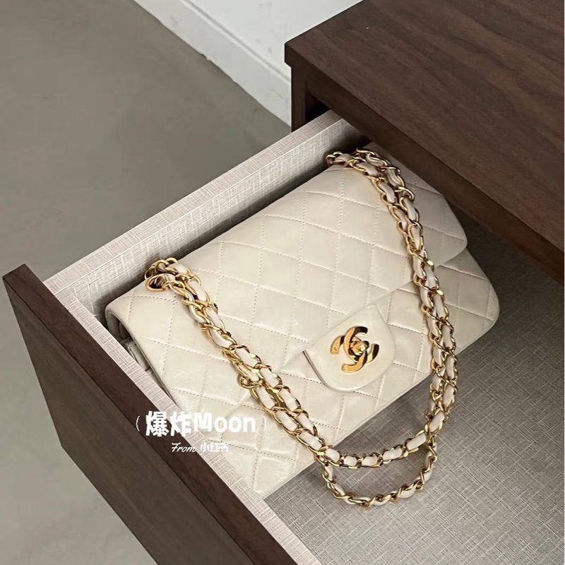 #收藏等級古董 #24k金 香奈兒白金Cf23小號Vintage Coco雙鏈雙蓋-2