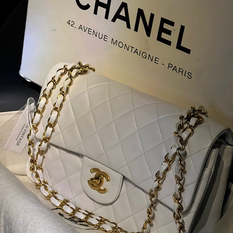 #收藏等級古董 #24k金 香奈兒白金Cf23小號Vintage Coco雙鏈雙蓋-3
