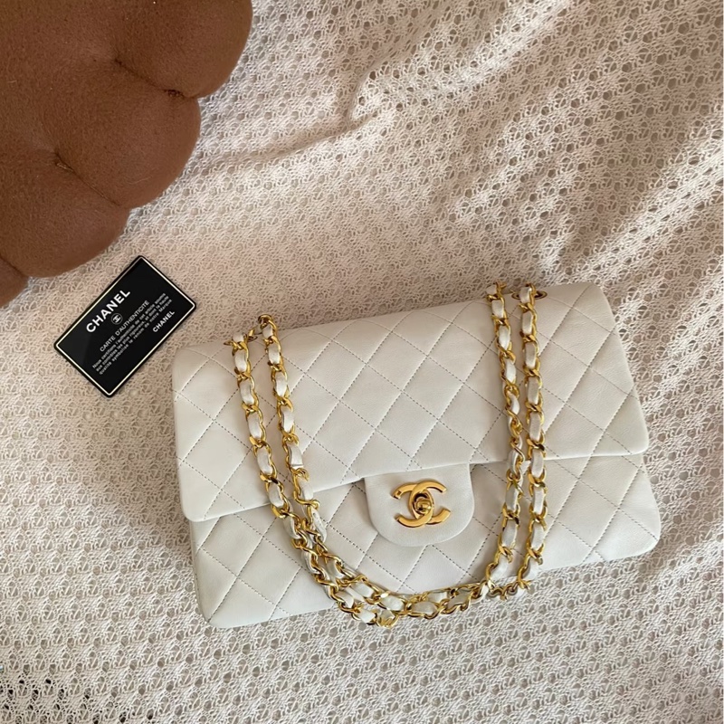 #收藏等級古董 #24k金 香奈兒白金Cf23小號Vintage Coco雙鏈雙蓋-4