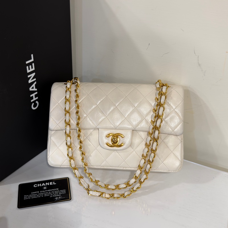 #收藏等級古董 #24k金 香奈兒白金Cf23小號Vintage Coco雙鏈雙蓋-6