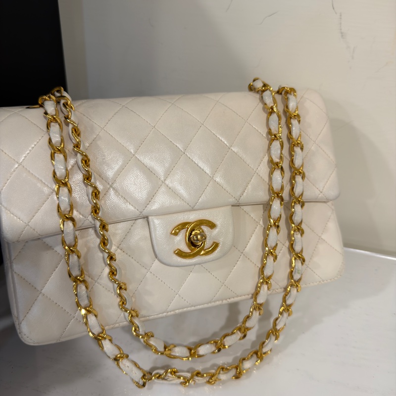 #收藏等級古董 #24k金 香奈兒白金Cf23小號Vintage Coco雙鏈雙蓋-7