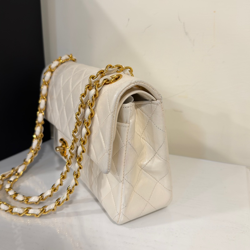 #收藏等級古董 #24k金 香奈兒白金Cf23小號Vintage Coco雙鏈雙蓋-8