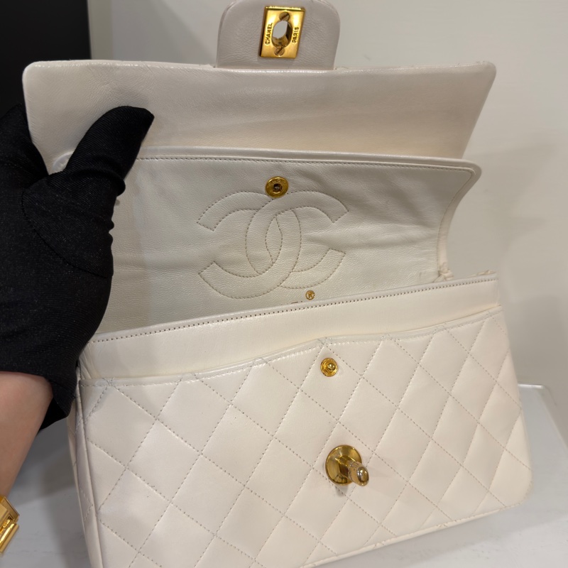 #收藏等級古董 #24k金 香奈兒白金Cf23小號Vintage Coco雙鏈雙蓋-15