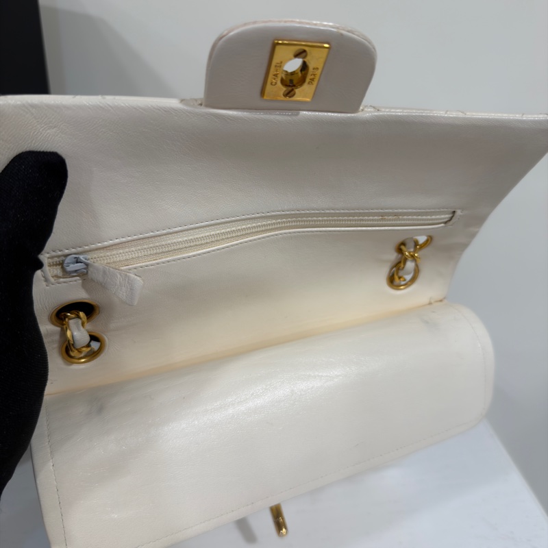 #收藏等級古董 #24k金 香奈兒白金Cf23小號Vintage Coco雙鏈雙蓋-19