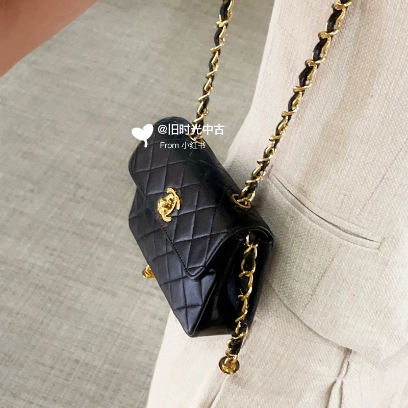 #香奈兒收藏家 #絕版稀有釋出僅一顆 香奈兒黑金Cf mini小金豆24k金-8