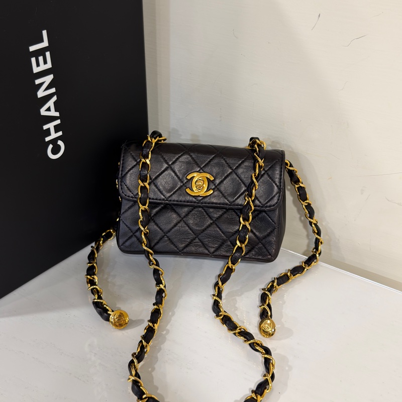 #香奈兒收藏家 #絕版稀有釋出僅一顆 香奈兒黑金Cf mini小金豆24k金-11