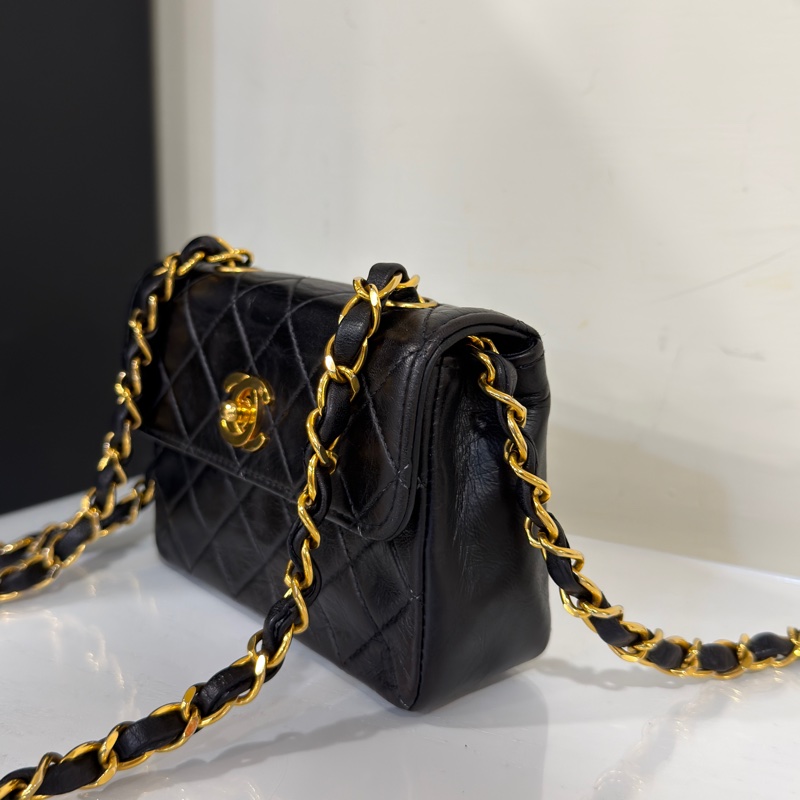 #香奈兒收藏家 #絕版稀有釋出僅一顆 香奈兒黑金Cf mini小金豆24k金-12